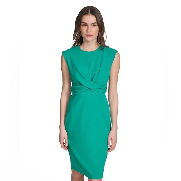 CALVIN KLEIN Calvin Klein Twist-Front Sheath Dress Size 12 New - Picture 4 of 8